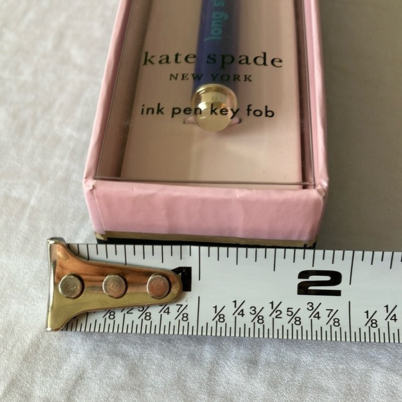 Kate Spade: Gold Tone & Blue Ink Pen Key Fob - Picture 13 of 16